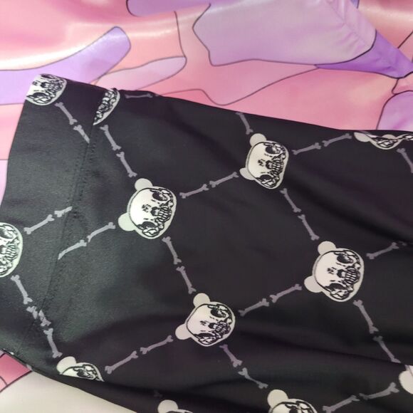 Killstar Medium Leggings Gloomy Bear Black Lace Goth Kawaii Style Y2K Fashion - Picture 4 of 9